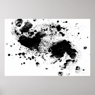 Watercolor Black'n'White Paint Splatter Poster