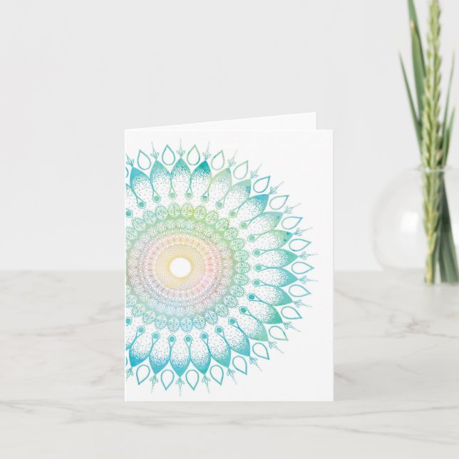 Watercolor blank mandala card (Front)