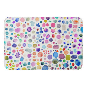 Watercolor blobs bath mat