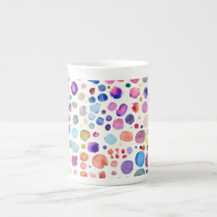 Watercolor blobs bone china mug