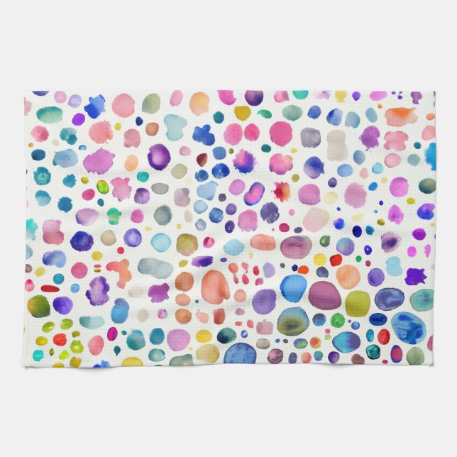 Watercolor blobs kitchen towel (Horizontal)