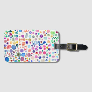 Watercolor blobs luggage tag