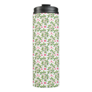 Watercolor Blossom Branch Floral Pattern Thermal Tumbler