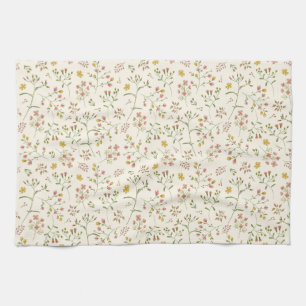 Watercolor Blossoms Pattern Kitchen Towel