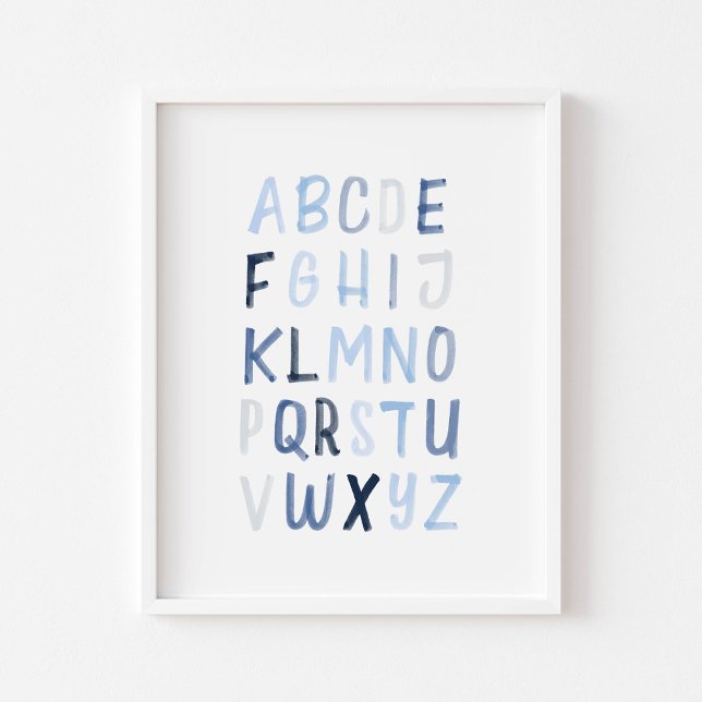 Watercolor blue Alphabet poster (Creator Uploaded)
