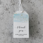 Watercolor Blue and Gold Bridal Shower Thank You Gift Tags<br><div class="desc">These watercolor blue and gold bridal shower thank you favour tags are perfect for an elegant wedding shower. The luxurious design features a light blue watercolor texture with a splash of beautiful faux gold glitter and a modern calligraphy script font. This is a double-sided favour tag (the design is printed...</div>