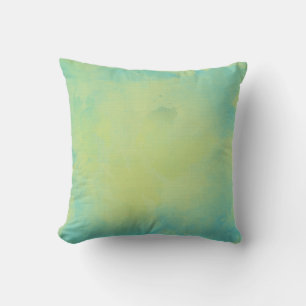 Watercolor Blue And Green Throw Pillow