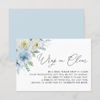 Watercolor Blue and Ivory Roses Wrap in Clear