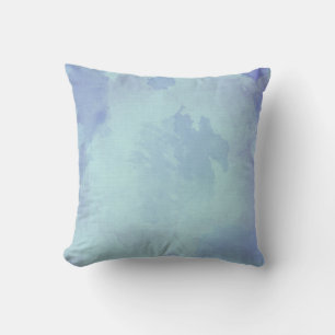 Watercolor Blue And Orange Throw Pillow