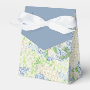 Watercolor Blue and White Hydrangea Crest Favor Box