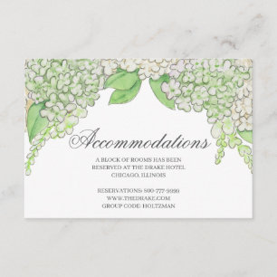 Watercolor Blue and White Hydrangea Crest Wedding Enclosure Card