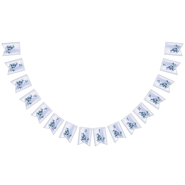 Watercolor Blue Baby Bear Bunting Flag (All)