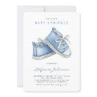 Watercolor Blue Baby Shoes Boy Baby Sprinkle