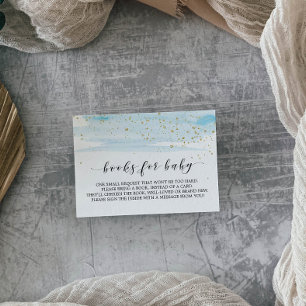 Watercolor Blue Book Request Invitation Insert