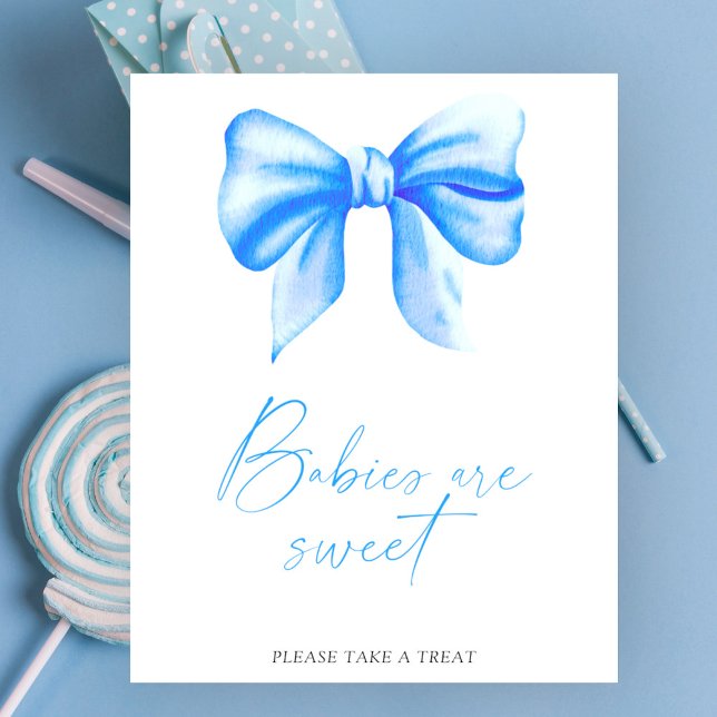 Watercolor blue bow - babies are sweet poster (Creator Uploaded)