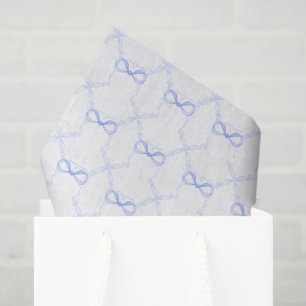 Watercolor Blue Bows Tissue Paper
