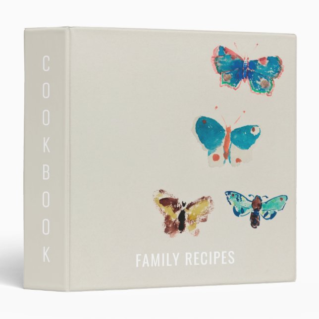 Watercolor blue butterflies cookbook. Odilon Redon Binder (Front/Spine)