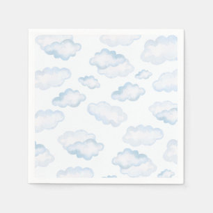 Watercolor Blue Cloud Baby Shower Napkin