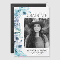 Watercolor Blue Crystals Photo Graduation