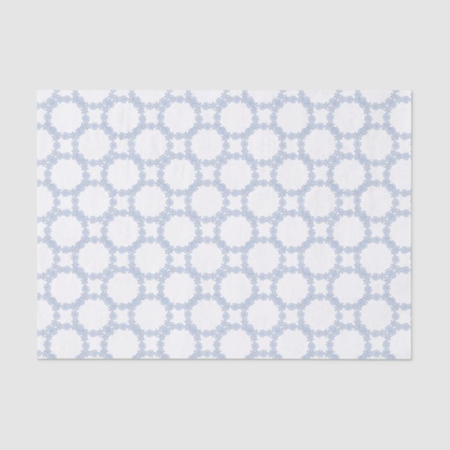 Watercolor Blue Designer Snowflake Tissue Paper (Front)