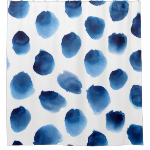 Watercolor Blue Dots: Hand Painted Seamless