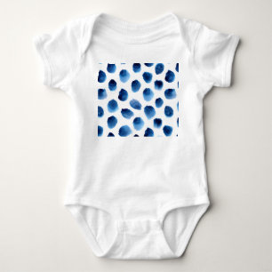 Watercolor Blue Dots: Hand Painted Seamless Baby Bodysuit