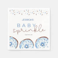 Watercolor blue Doughnuts Baby Sprinkle Shower