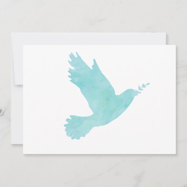 Watercolor Blue Dove Invitation (Front)