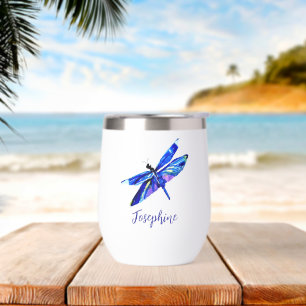 Watercolor Blue Dragonfly Hand-Illustrated Custom 