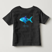 Watercolor Blue Fish Ocean Kids Personalized
