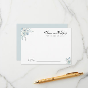 watercolor blue floral advice and wishes card