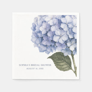 Watercolor Blue Floral Luxury Custom Bridal Shower Napkin