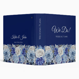 Watercolor Blue Flower Bouquet-Wedding Plans Binder