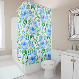 Watercolor blue flowers
