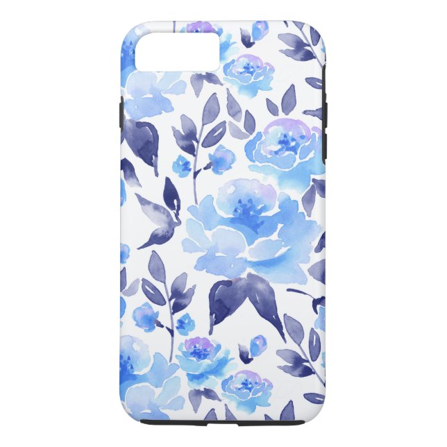 Watercolor blue flowers 2 Case-Mate iPhone case (Back)