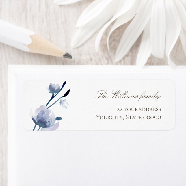 watercolor blue flowers label (Insitu)