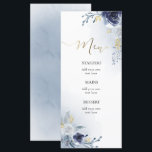 watercolor blue flowers Menu<br><div class="desc">custom menu</div>