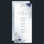 watercolor blue flowers Menu<br><div class="desc">custom menu</div>