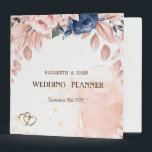 Watercolor Blue Flowers Splash Wedding Binder<br><div class="desc">Chic watercolor floral wedding invitation.</div>