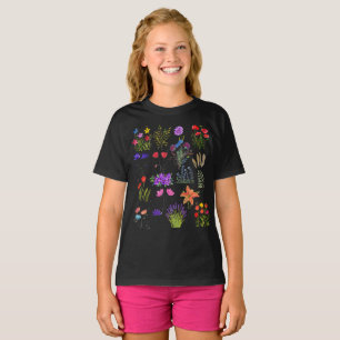 Watercolor Blue Flowers Wildflowers Summer Nature T-Shirt