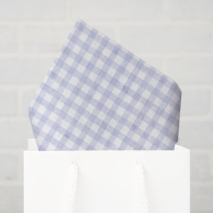 Watercolor Blue Gingham Tissue Paper