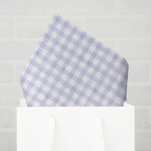 Watercolor Blue Gingham Tissue Paper (Gift Bag)