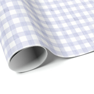 Watercolor Blue Gingham Wrapping Paper