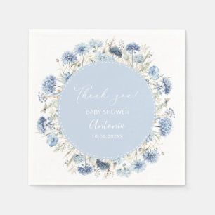  Watercolor  Blue girl  Boy baby shower  Napkin