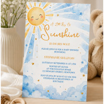 Watercolor Blue & Gold Baby Boy Baby Shower