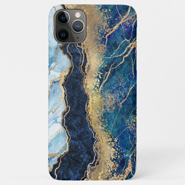 Watercolor Blue Gold Marble  Case-Mate iPhone Case (Back)
