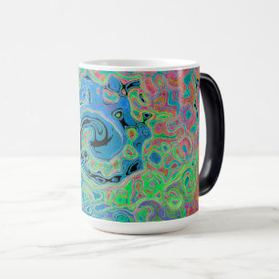 Watercolor Blue Groovy Abstract Retro Liquid Swirl Magic Mug