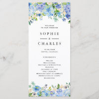 Watercolor Blue Hydrangea Floral Garland Wedding