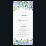 Watercolor Blue Hydrangea Floral Garland Wedding Program<br><div class="desc">Share the wedding details with your family and friends with this customizable wedding program. It features watercolor blue and purple hydrangeas,  white anemones,  white peonies and foliage. This floral program is perfect for spring and winter weddings. Matching items are available.</div>