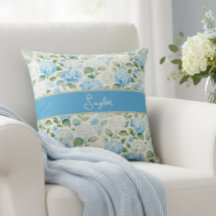 Watercolor Blue Hydrangea Floral Name